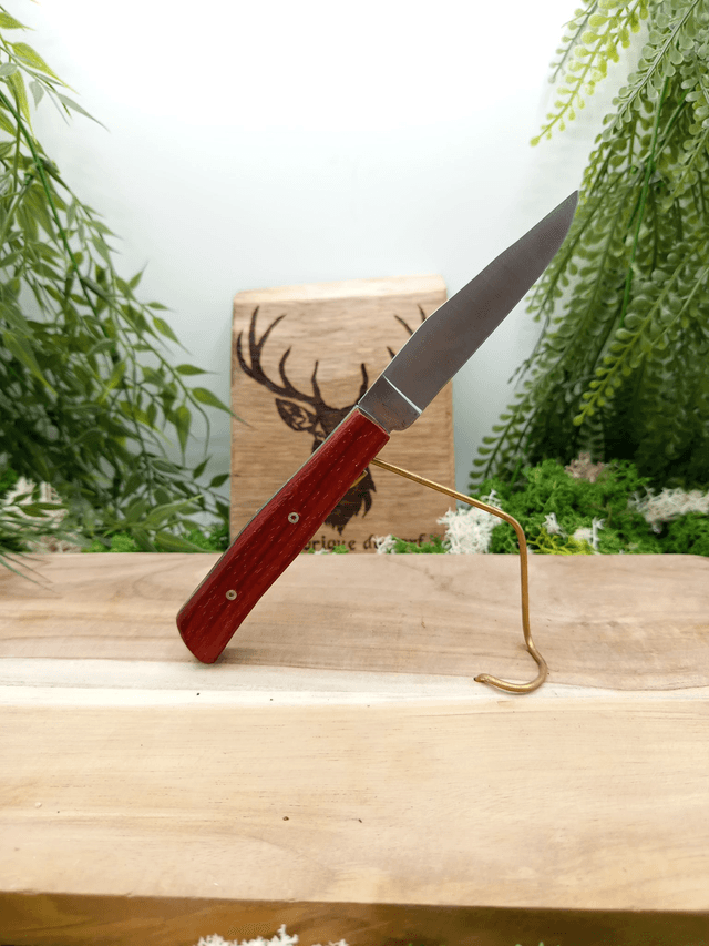 Couteau pliant type alpin – Acier inox 12C27 & bois padouk | La Fabrique du Cerf