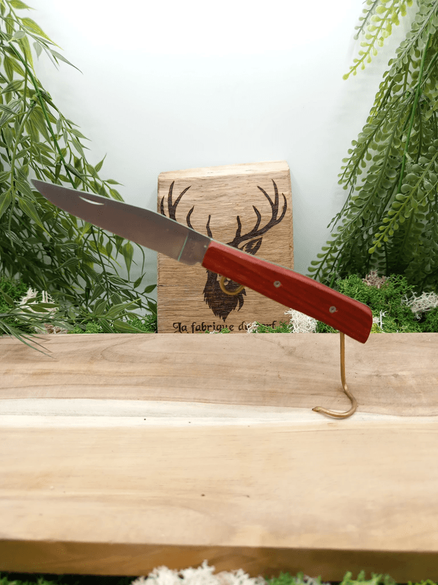 Couteau pliant type alpin – Acier inox 12C27 & bois padouk | La Fabrique du Cerf