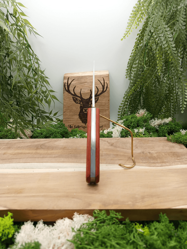 Couteau pliant type alpin – Acier inox 12C27 & bois padouk | La Fabrique du Cerf
